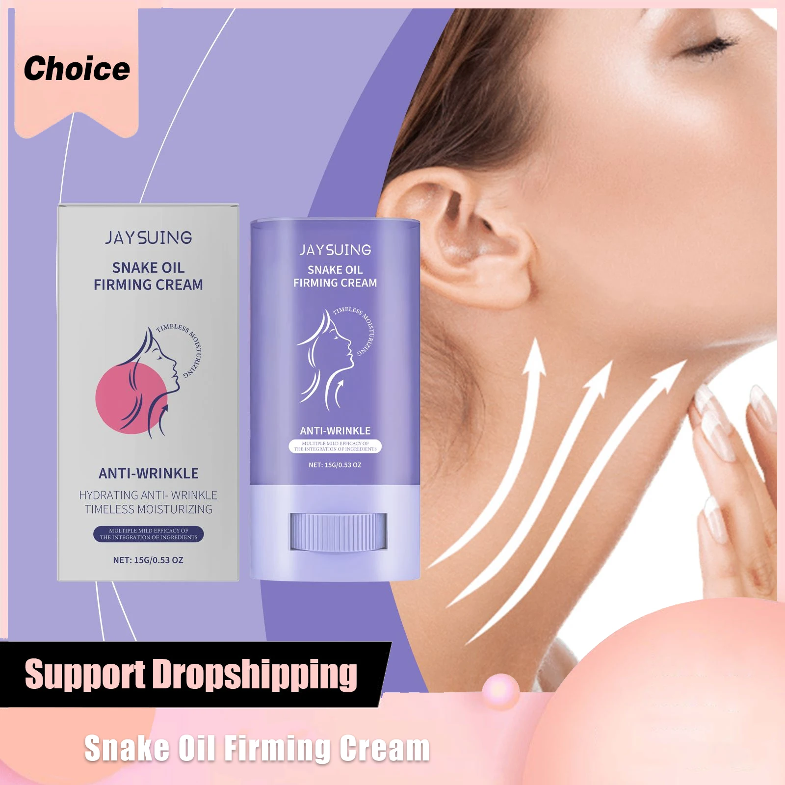 Snake Oil Neck Firm Care Stick Reduce Fine Lines Relieve Double Chin Increase Elasticity Shaping Neck Contour Neck Nourish Cream