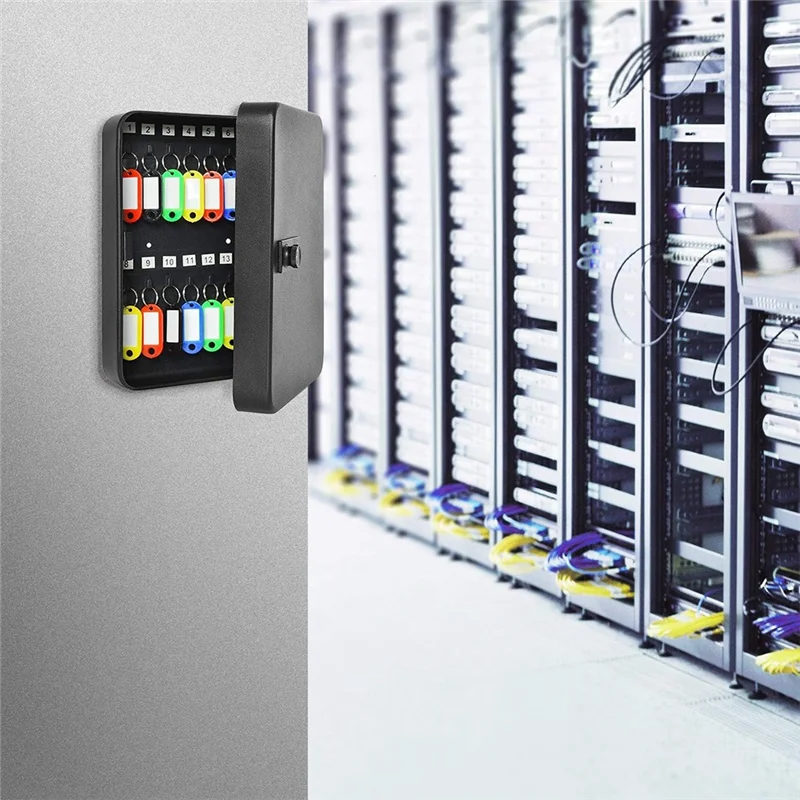 Combination Key Cabinet 20 Key Hooks Key Box Wall Mounted Locking Key Organizer Key Cabinet Security Lock Box