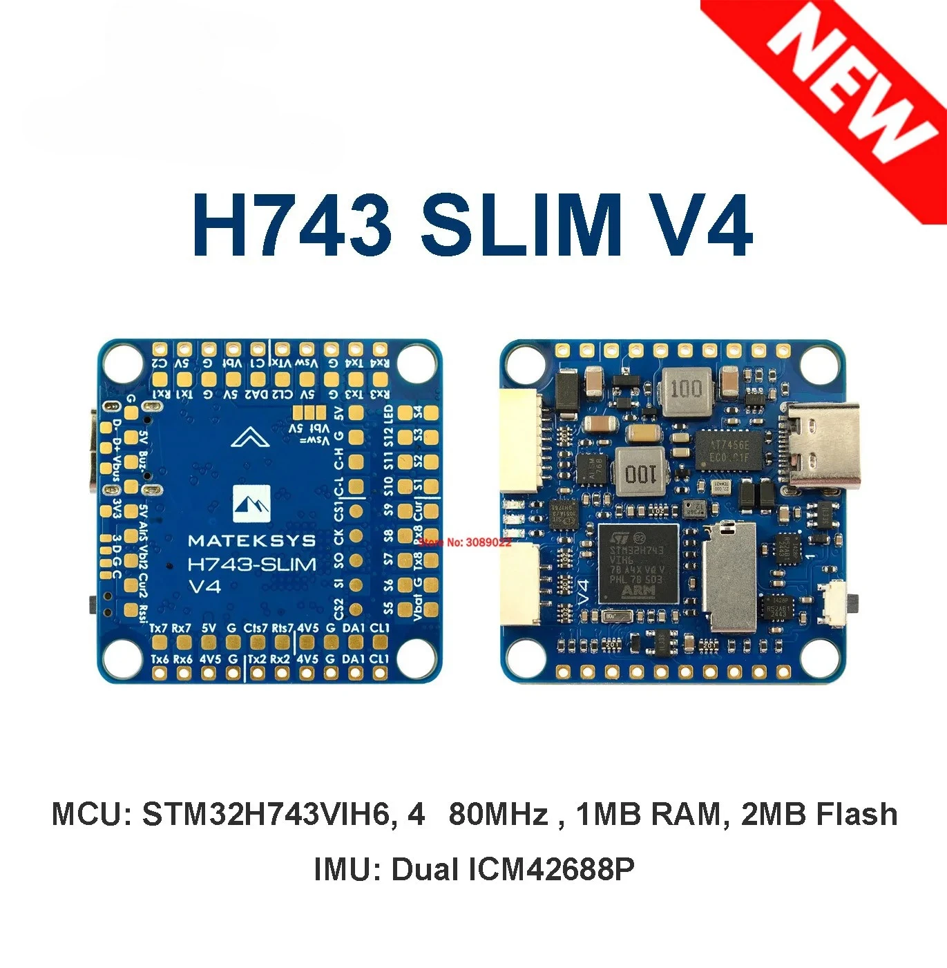 MATEK  H743-SLIM V4 Flight Controller STM32H743VIH6 Dual ICM42688P Built-in OSD MicroSD For FPV Racing Freestyle Drone