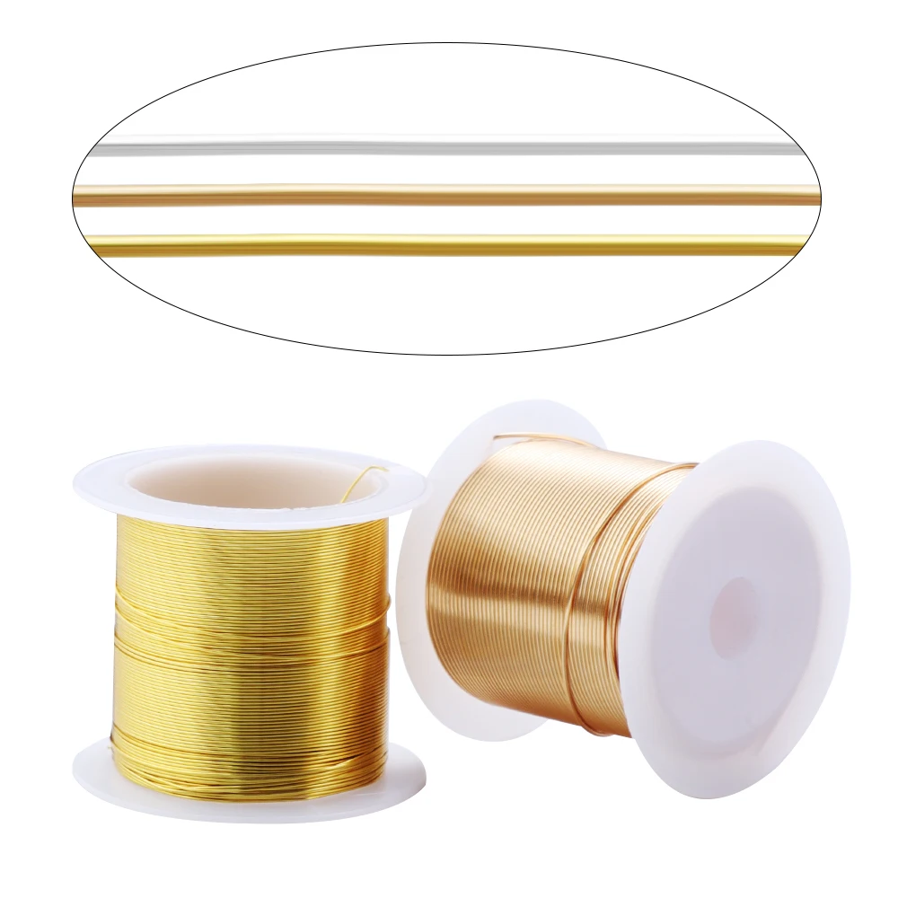 100m Gold Silver Color DIY Colorfast Beading Wire Jewelry Cord String Handcraft Making Copper Wire for Bracelet Necklace