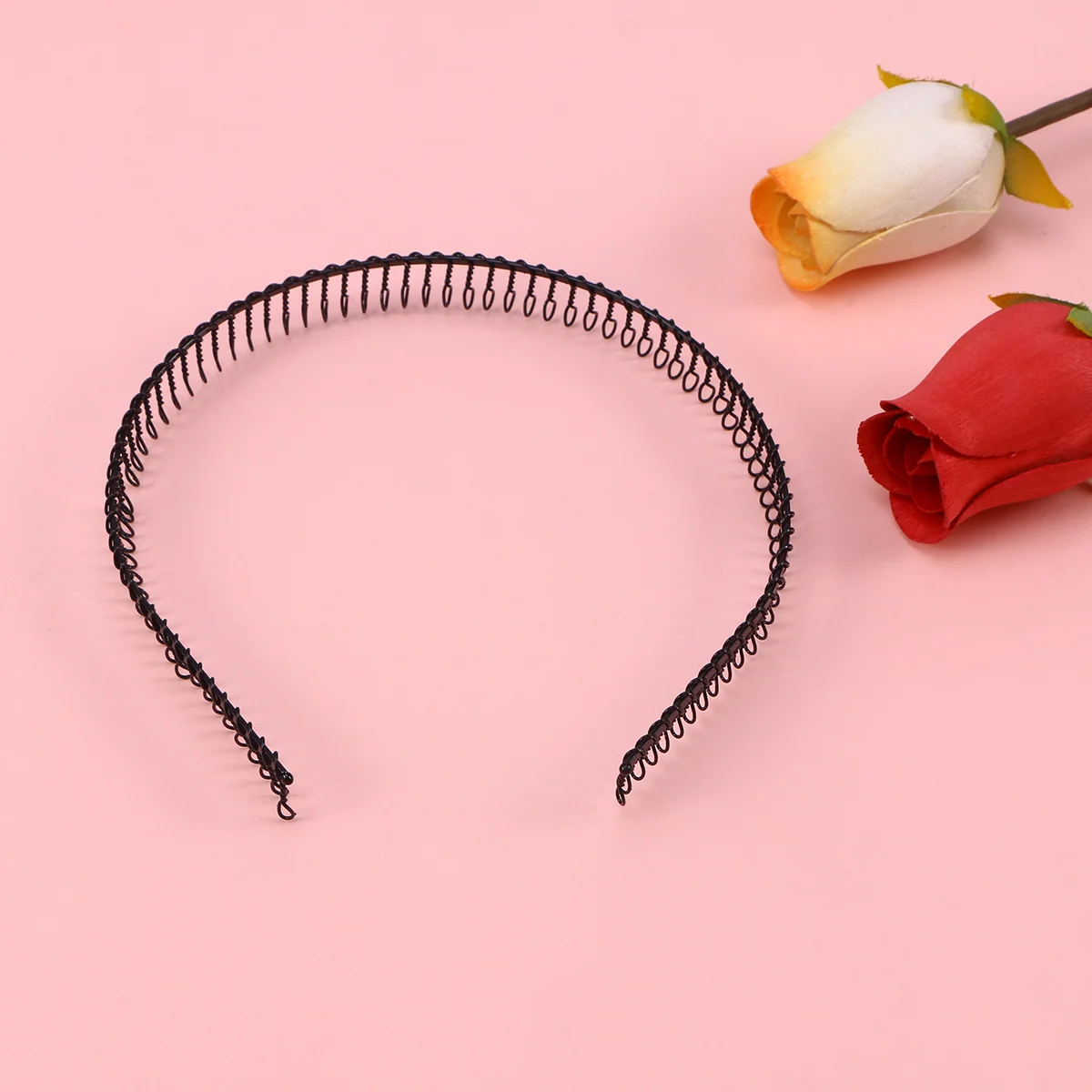 

Black Band Metal Teeth Comb Football Women Hair Loop Headband Miss Hairband