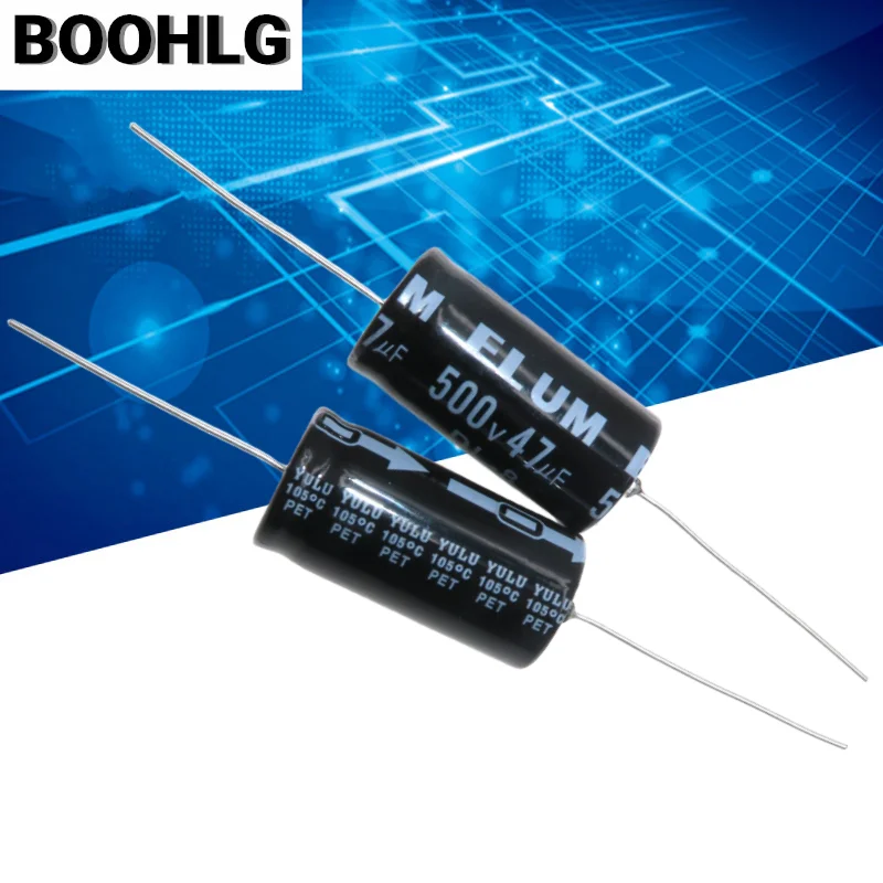 5PCS ELUM SA polarized axial electrolytic capacitor 500V 47uf 18*40mm