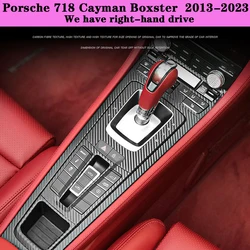 Suitable for 718 Interior Sticker,Carbon Fiber Modified Film for Central Control Gear Shift for Porsche Cayman Boxster 2013-2023