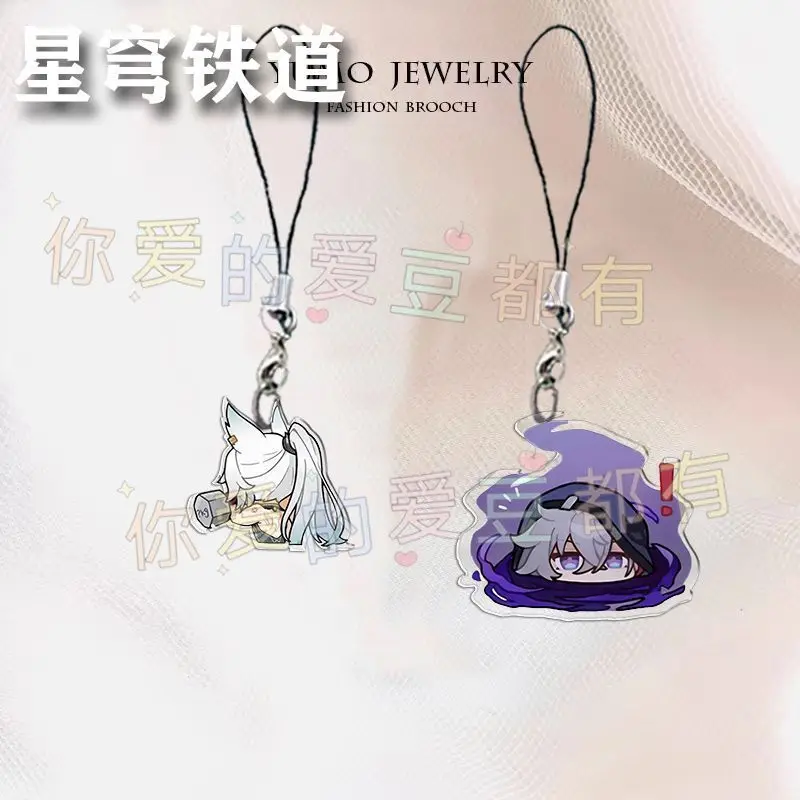 

2Pcs Honkai: Star Rail Feixiao‌ Moze Mobile Lanyard Chain Phone Case Cute Acrylic Keychains Lolita Pendant Student