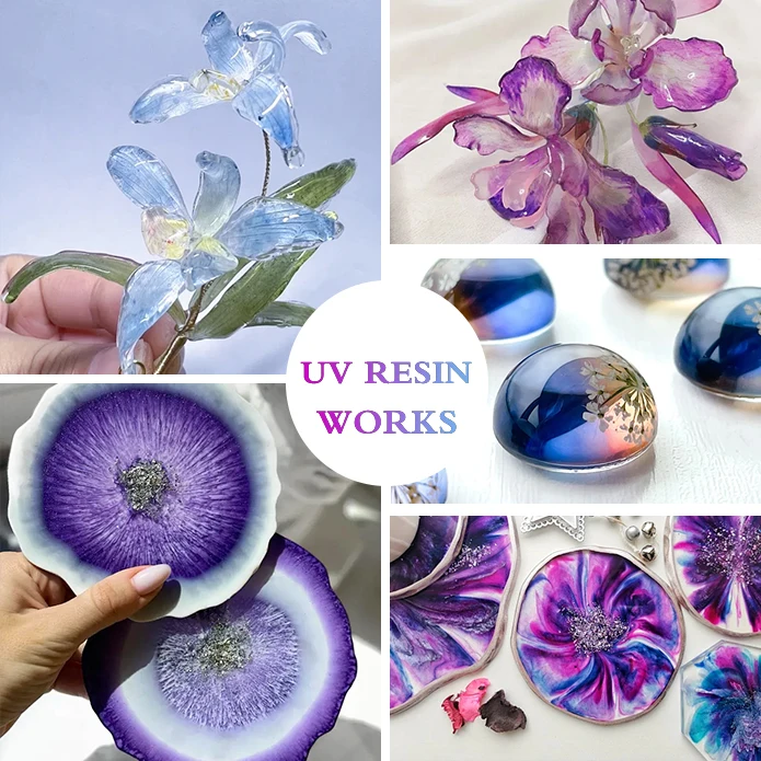 السائبة الأشعة فوق البنفسجية الراتنج كريستال واضح كبير الأشعة فوق البنفسجية علاج راتنجات الايبوكسي مجموعة صلبة قسط الراتنج الأشعة فوق البنفسجية شفافة الشمسية المنشط الغراء للمجوهرات #6