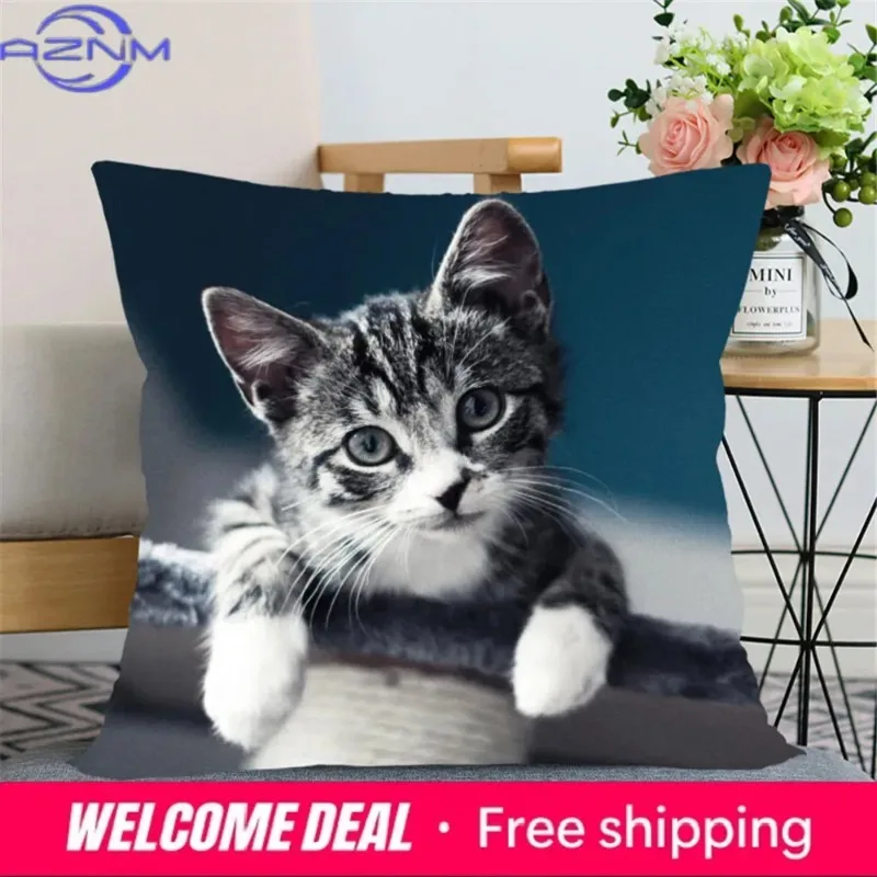 Cute Animal Bed Pillowcase for Car Sofa Home  Pet Cat Printed   Cushion Cover