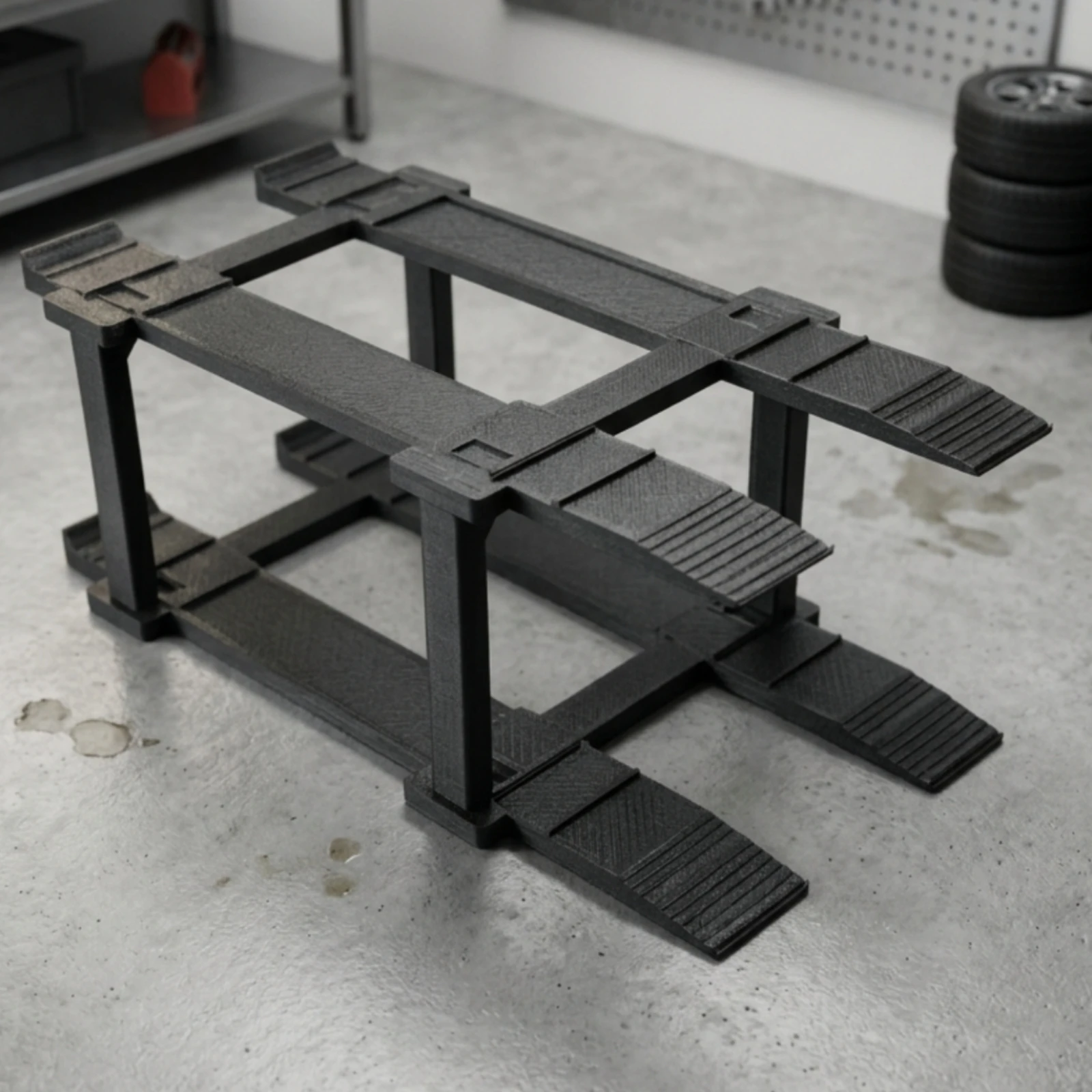 Model Car Parking Rack 3D-Printed Miniature Car Display Stand Model Base 1/64-Scale Holder Three-Level for Collectors, Tabletop