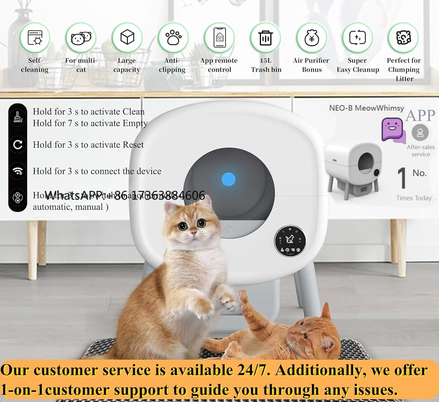 Connection Ultra-quiet Automatic Box Toilet APP Control Self Cleaning Smart Box Pet Products