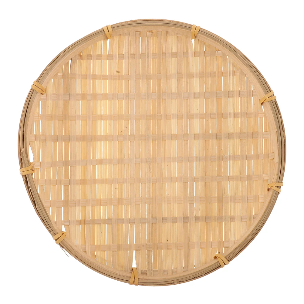 

Bamboo Woven Fruit Plate Basket Baskets Container Food Tray Rattan Round Style Mini Storage Easy Clean Home Decor