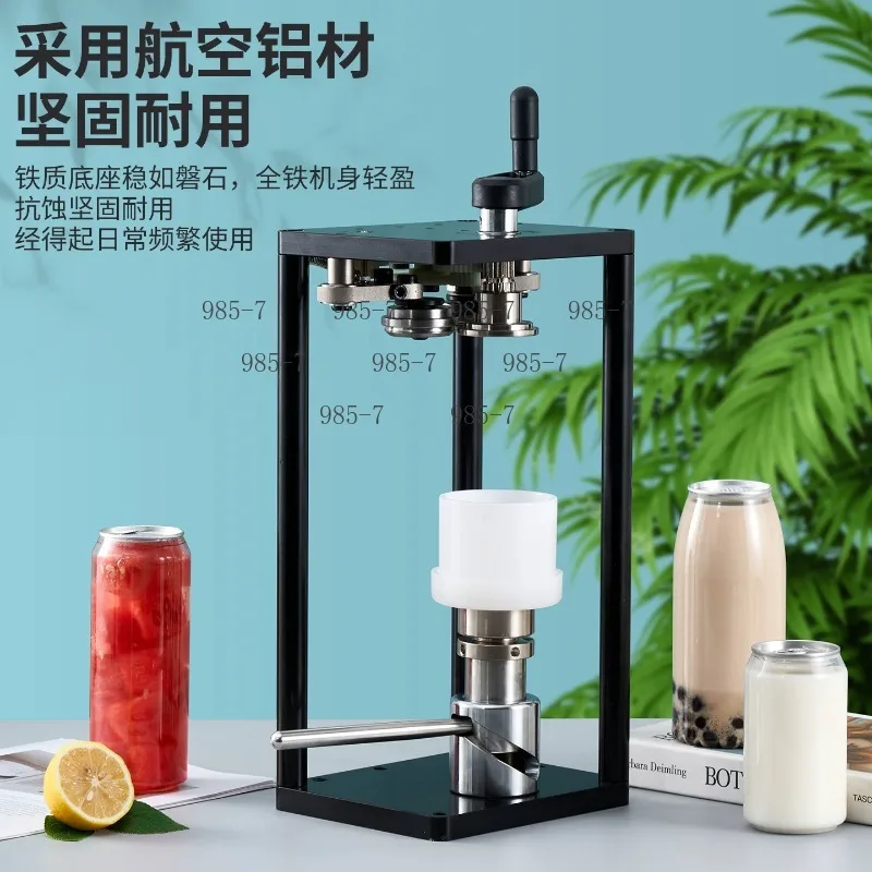 Manual Closing Tool Hand-operated Can Sealer Portable Bottle Capping Machine for Craft Beverage Home Brewing