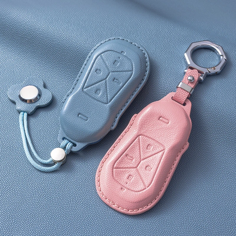 Suitable for XPENG P7i P5 Leather Car Remote Key Case Cover Anti Scratch and Wear-resistant Multiple Colors To Choose From