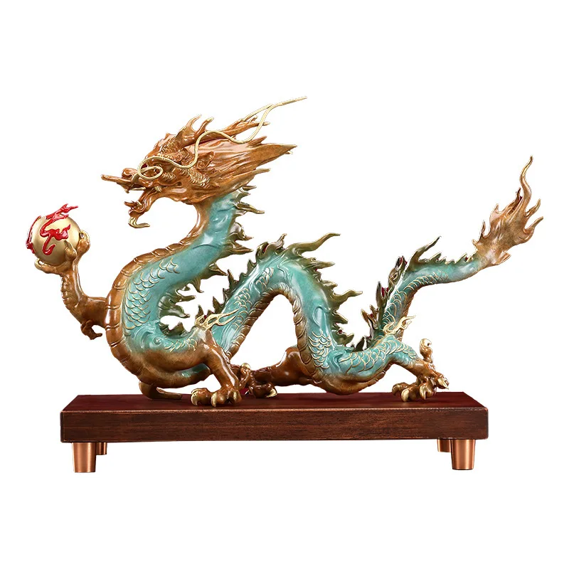 LMM Home Office Zodiac Bronze Dragon Decorative Craft Dragon Soaring Across the Seas Opening Gift
