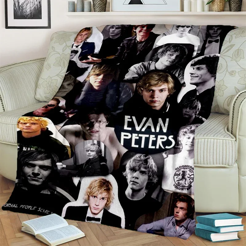 HD Actor Cute Evan Peters Movie TV Blanket,Soft Throw Blanket for Home Bedroom Bed Sofa Picnic Travel Office Cover Blanket Kids