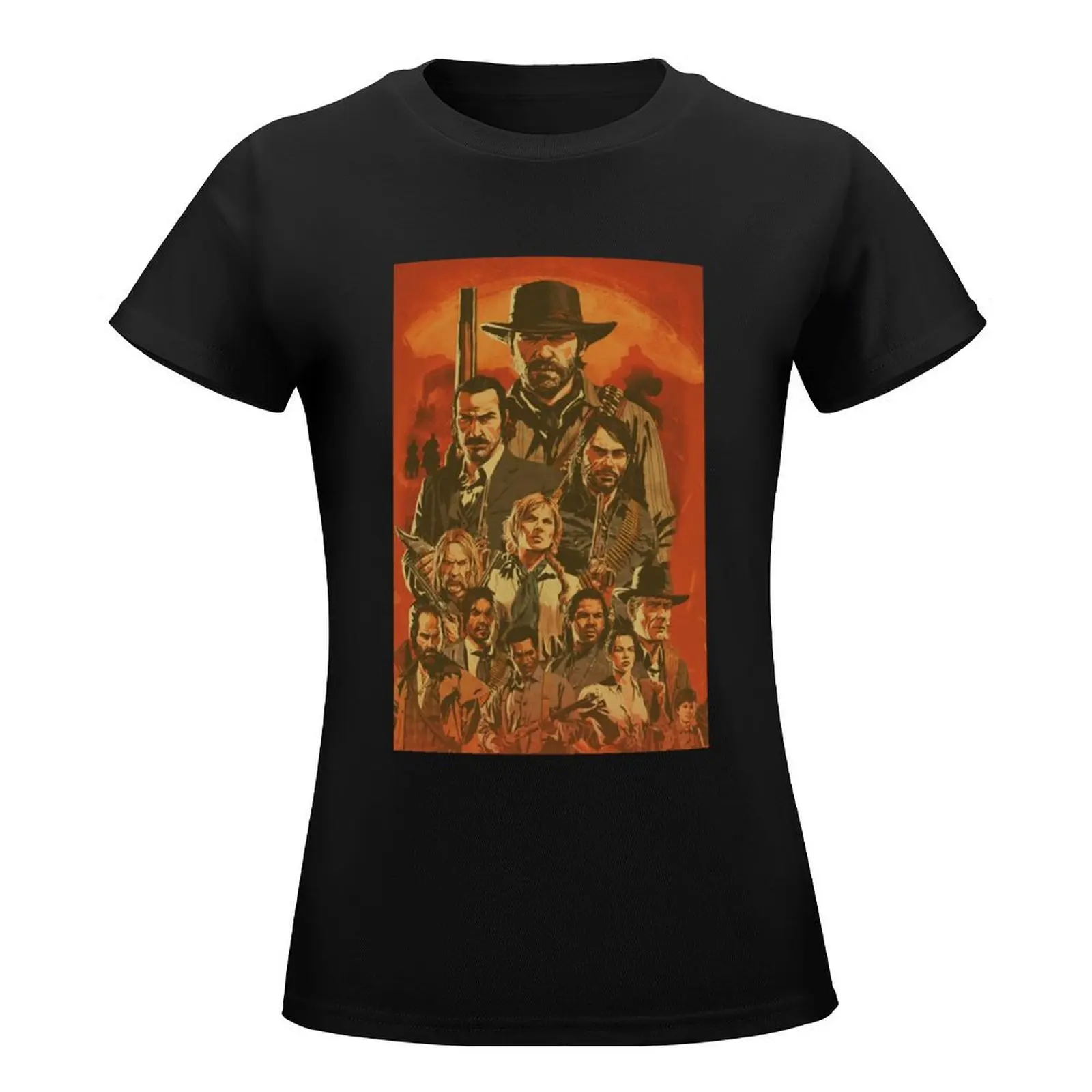 Red Dead Redemption T-Shirt vintage quick-drying animal print western t-shirt dress for Women