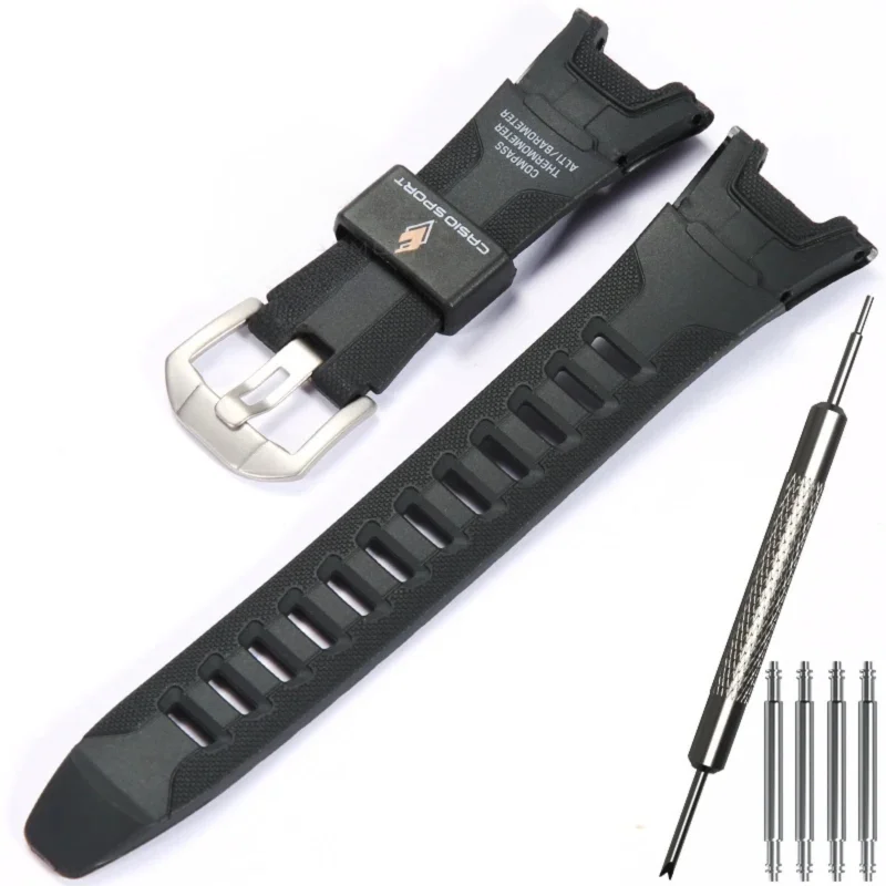 Watch Accessories For Casio PRW1300 PAW1300 PRG110Y Watch Band Men Resin Replacement Strap Sport Waterproof Rubber Bracelet