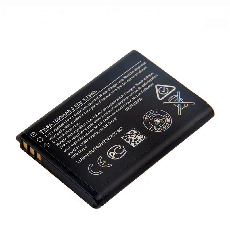 1500mAh BV-6A Battery For Nokia Banana 8110 4G 2060 3060 5250 C5-03 TA-1059 2720 Filp Battery BV6A