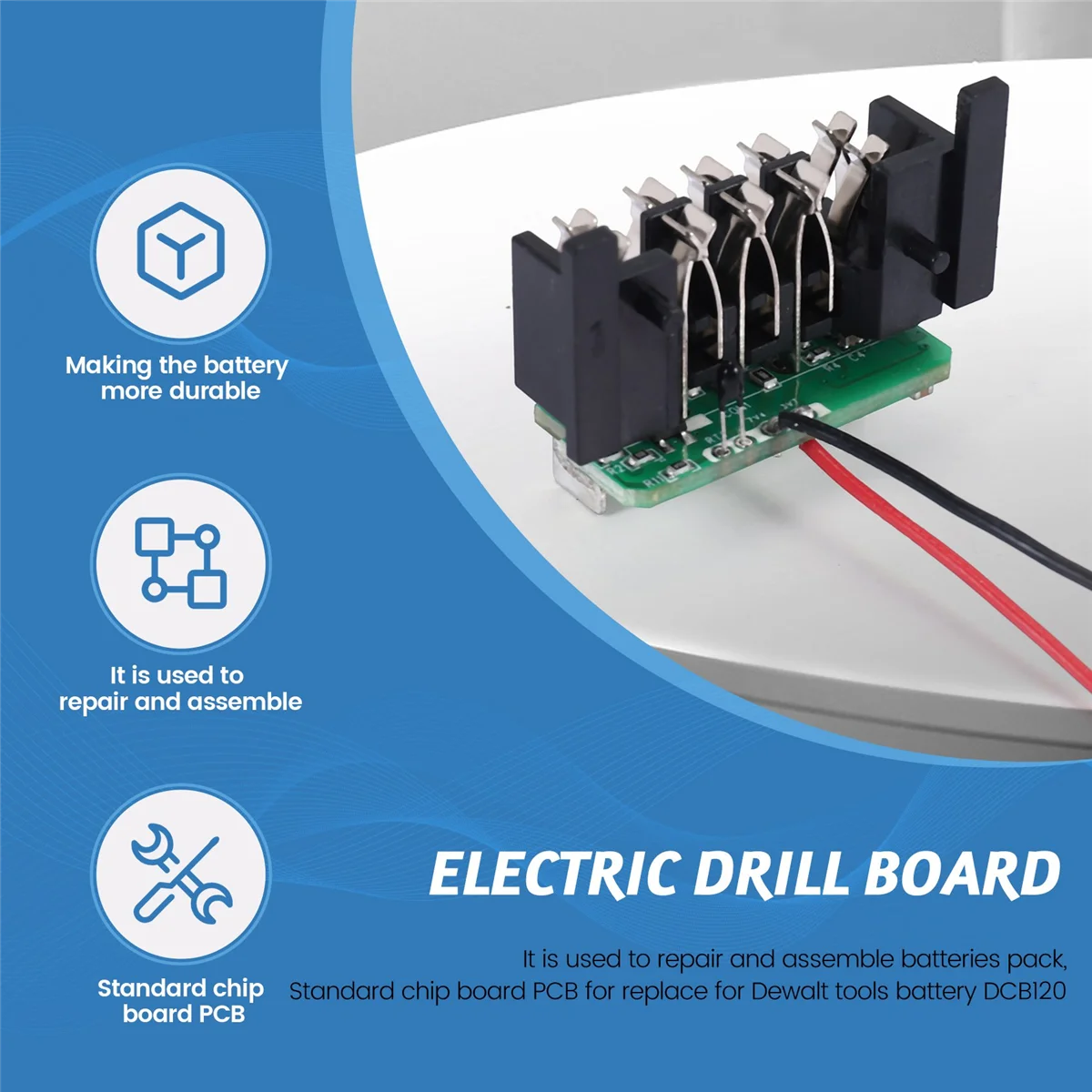Imagem -06 - Bateria Elétrica Broca Pcb Carregamento Proteção Placa de Circuito para Dewalt 12v 10.8v Li-ion Bateria Dcb120