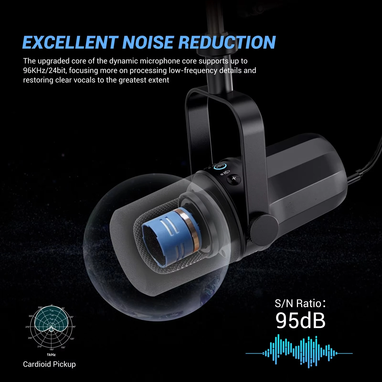 Microphone Cantilever Stand Desktop Capacitor Mic for Podcasts FDUCE New Profissional USB TYPE-C&XLR Dynamic