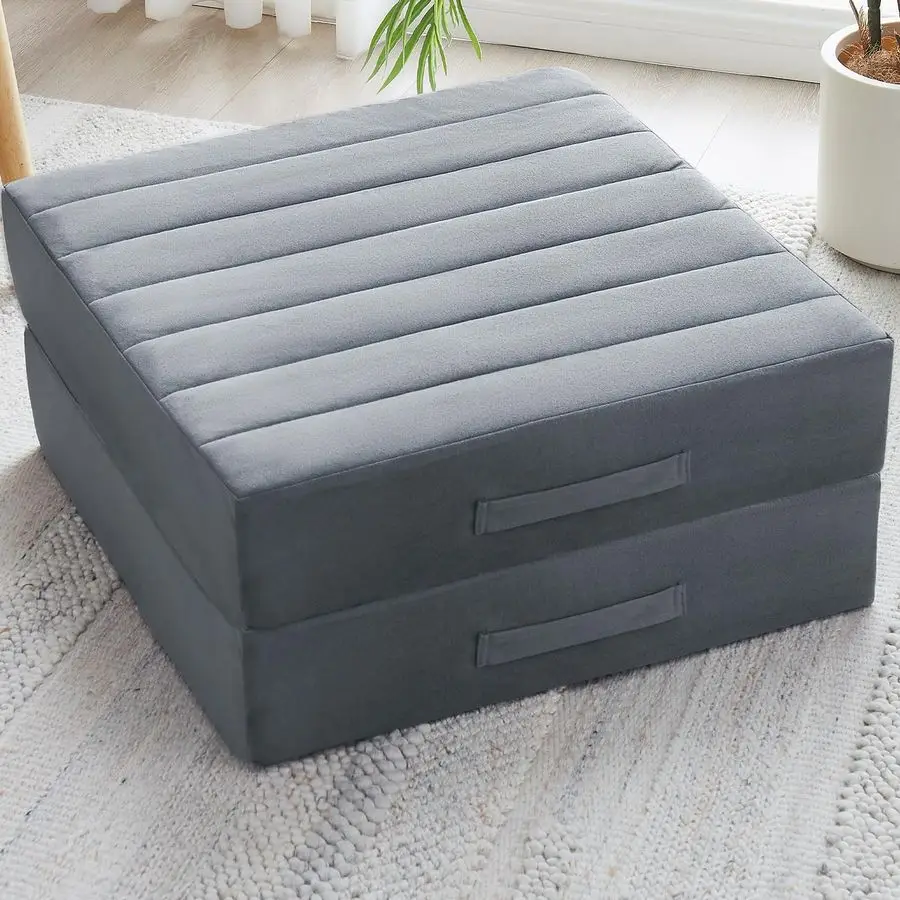 

2 шт. Напольные подушки из высокоплотного пенополиуретана, улучшенные большие подушки для сидения для взрослых, уличные напольные подушки с мягким стеганым чехлом для йоги