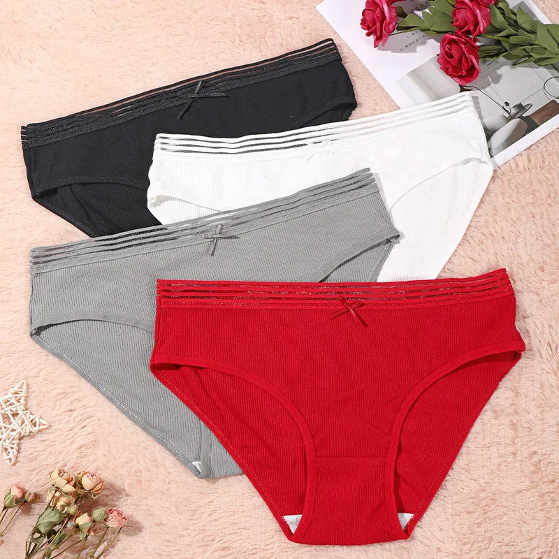 3Pcs Women's Sexy Solid Color Mid Waist Length Triangle Pants Suitable For All Seasons Non Fading, Breathable Cool And Mild Skin