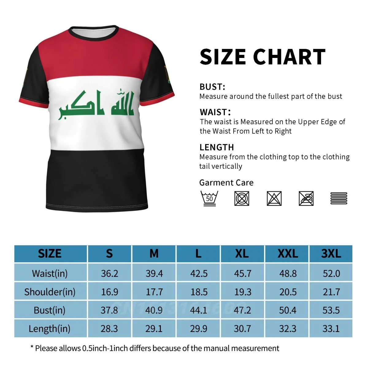 Custom Name Number Iraq Country Flag T-shirts Clothes T shirt Men Women Tees Tops For Soccer Football Fans Gift US Size