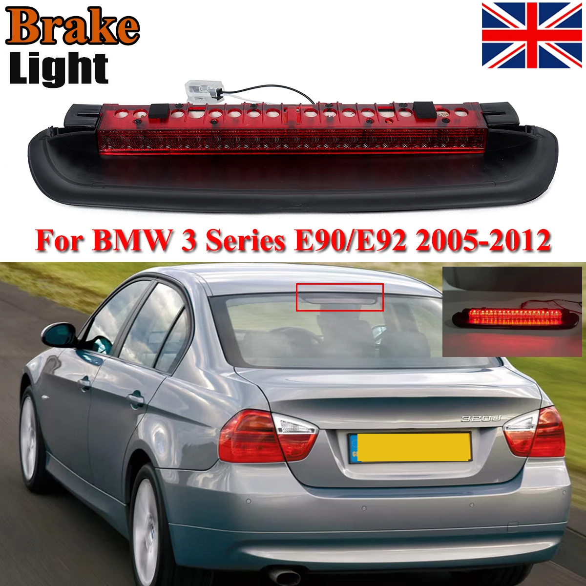 Terza terza luce freno posteriore per BMW Serie 3 E90 E92 320d 330d 316d 318d 335i 325i 2005 2006 2007-2012 Sostituisci per 63257145519