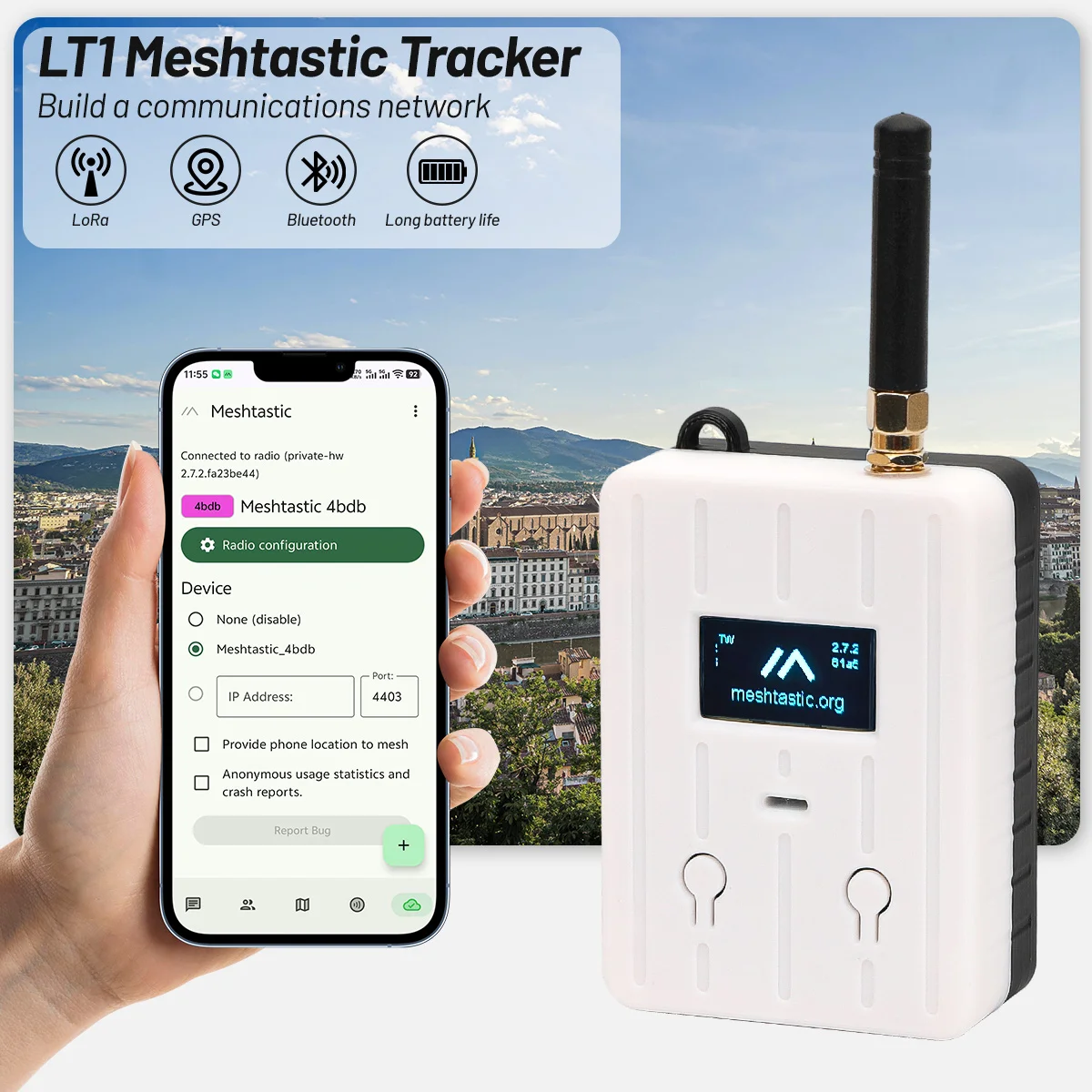 

LT1 WisMesh Pocket Lora Mesh Repeater Металастичное устройство Трекер Радио с SX1262 NRF52840 L76K GPS 433 МГц 868 МГц 915 МГц