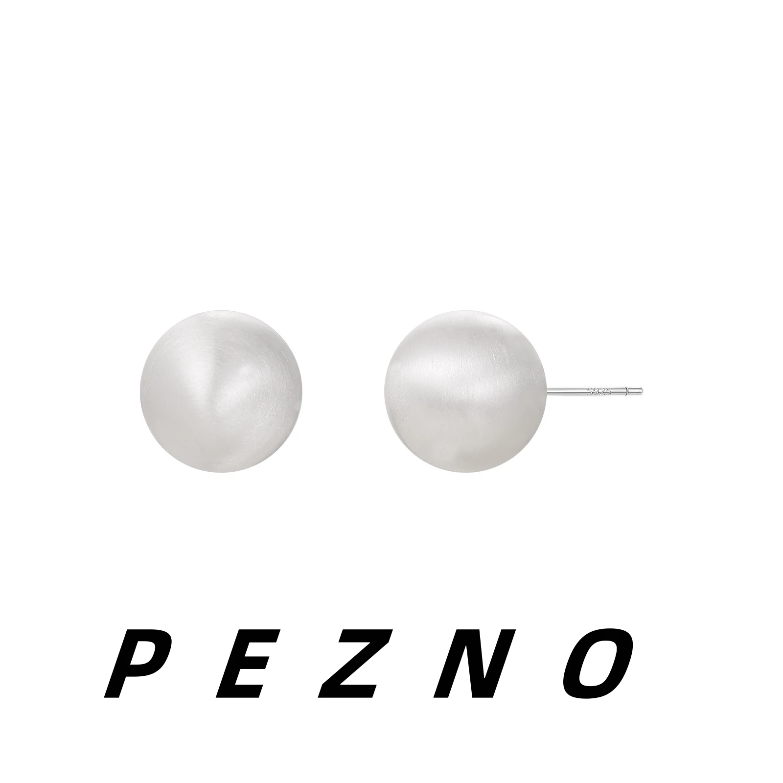 Minimalist Brushed Round Ball Stud Earrings for Women Silver Color Hypoallergenic Matte Finish Daily Office Jewelry Gifts
