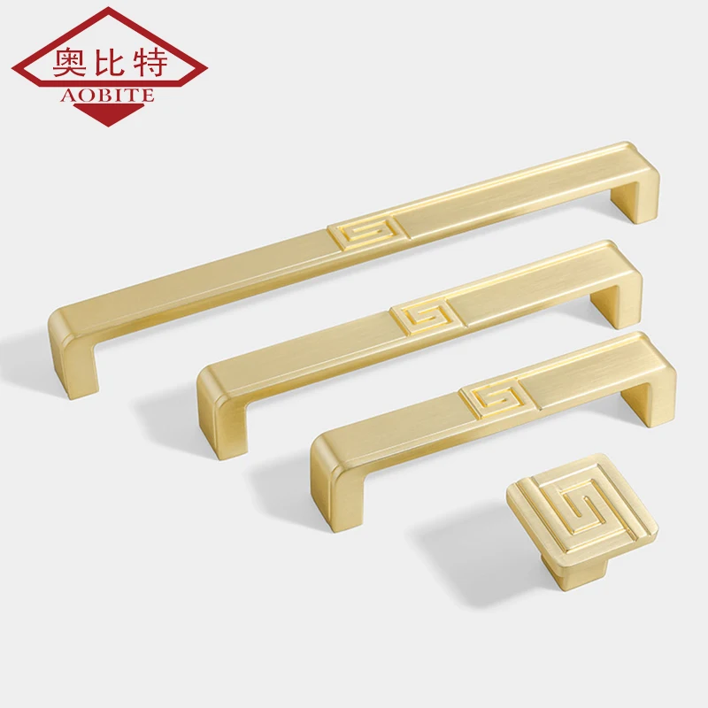 

Brass Kitchen Furniture Handles Nordic Fresh Chinese American Gold/Black/Bronze Cabinet Door Drawer Wardrobe Dresser Pulls Knobs