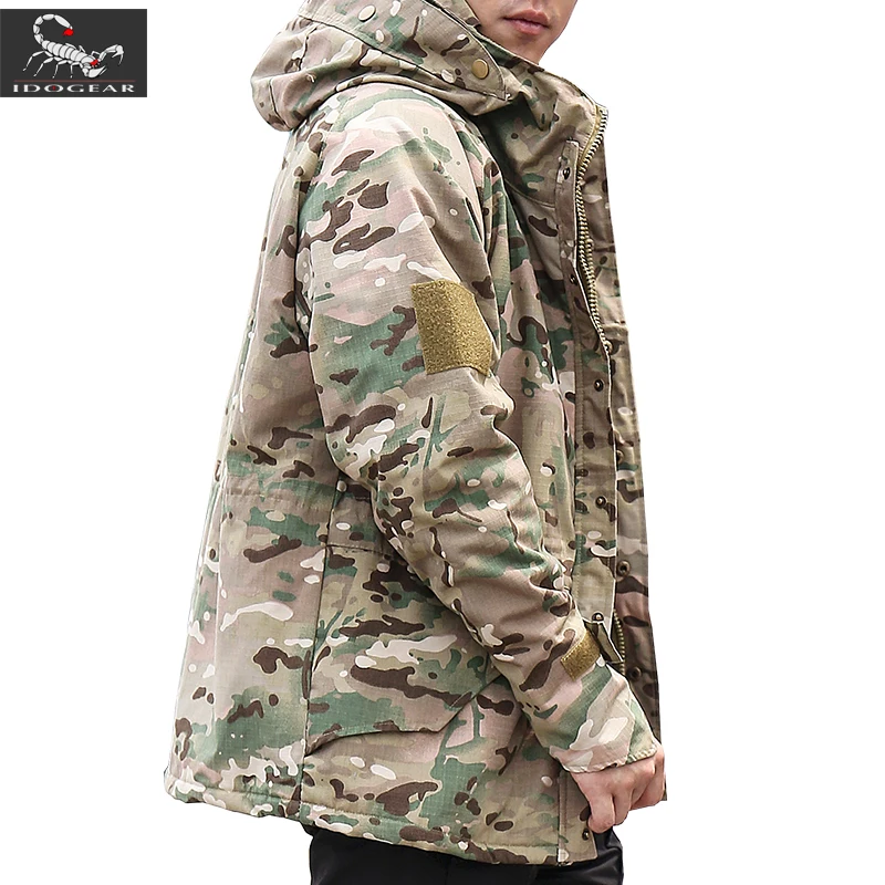 G8 Tactical Jacket Training Hiking Waterproof Thicken Fleece Warm Camouflage Parkas Winter Men Thermal Hooded Coat Tops