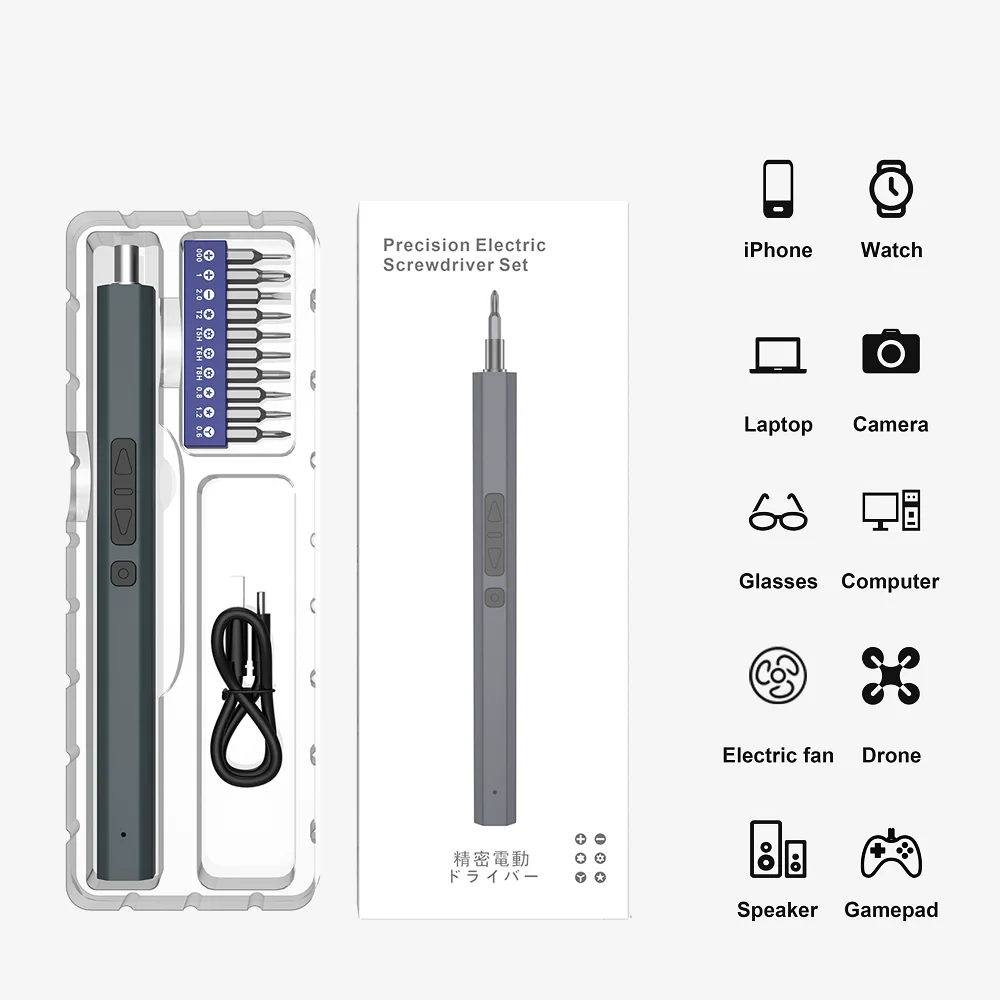 Precision ไขควงชุดไขควงไฟฟ้าชุดสำหรับซ่อมโทรศัพท์ชาร์จ Bit Mini สว่านแม่เหล็กเครื่องมือ