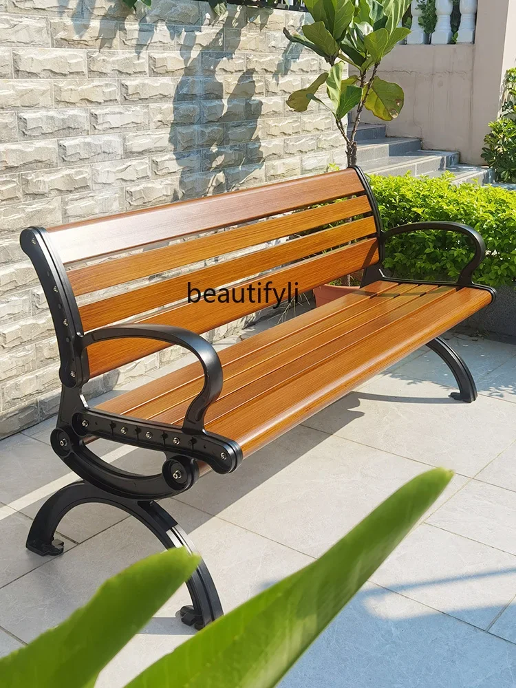 Outdoor Park Chair Outdoor Bench Seat Leisure Long Chair Sun-Resistant Simple Bench on the Square Armchair Chair