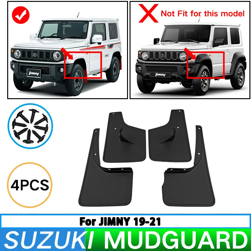 For Suzuki Jiminy 2019-2021 Car Tire Fender Splash Guard Front and Rear Wheel Fender Auto Parts