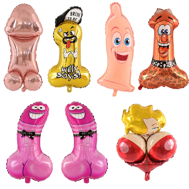 98/80cm Fake Penis Balloon Bachelorette Party Favors Helium Foil Balloon Bride To Be Wedding Party Decorations Adult Party Decor