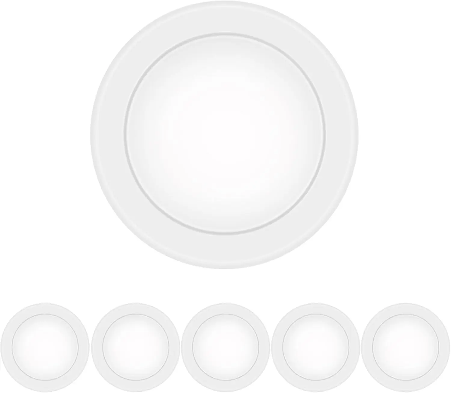 

6 Pack 6' Dimmable LED Ceiling Lights, 5000K Daylight, 15W 1100LM, CRI 90+, Wet Rated, ETL & FCC