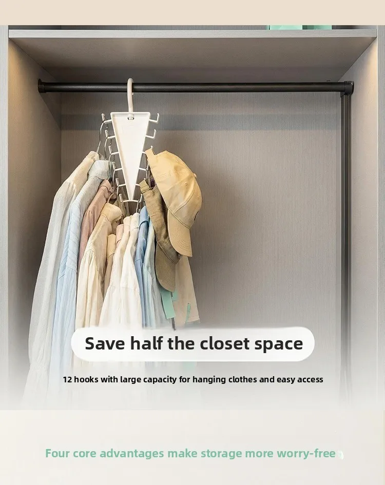 Stapelbarer V-förmiger Multi-Haken Aufhänger, Platzsparender Schrank-Organizer für Wohnheim & Zuhause – Detail 3