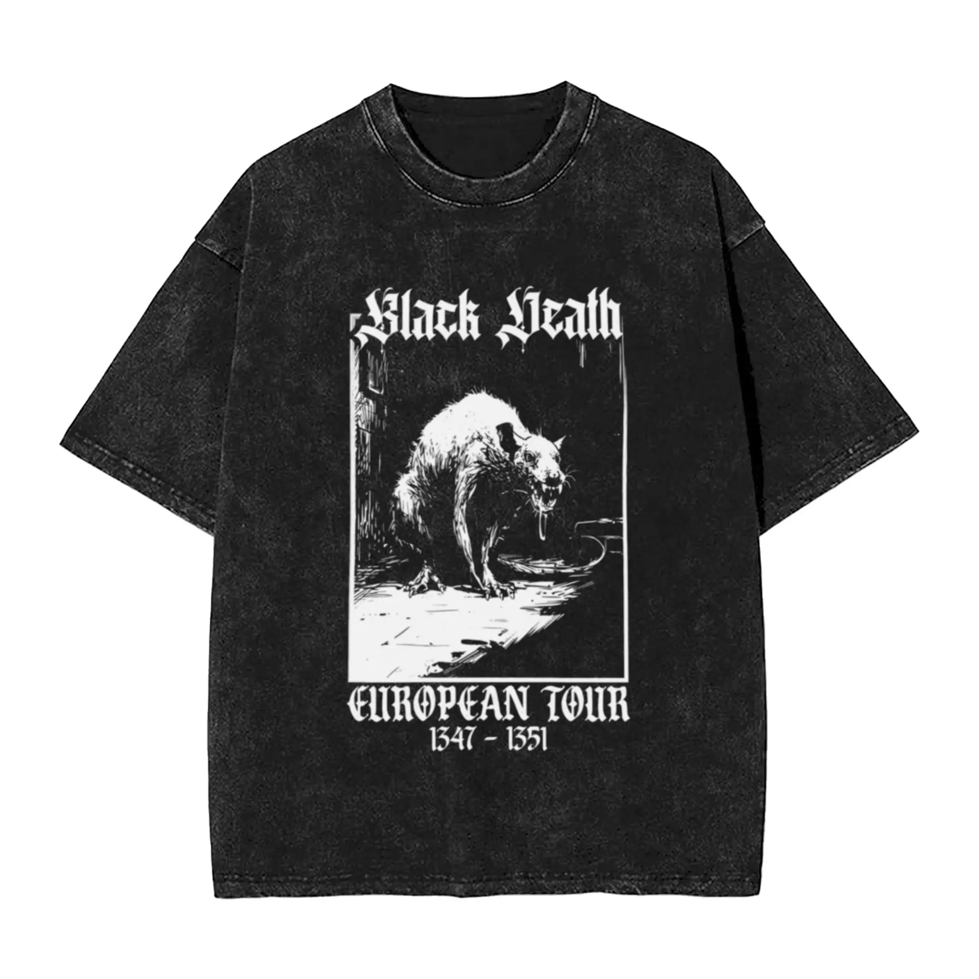 Black Death European Tour   Medieval Ratcore Unique Cool A Vintage Oversized Cotton T-Shirts