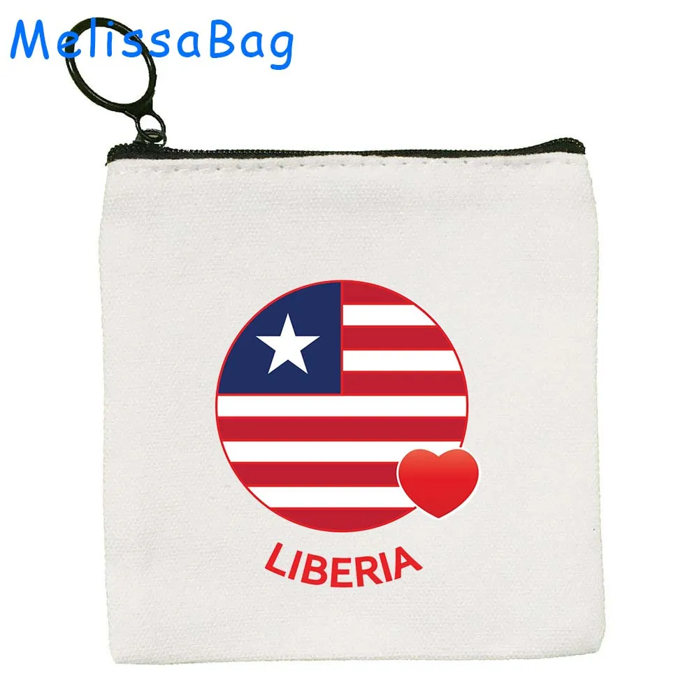 Kenya Laos Liberia Libya Spain Sweden Syria Cuba India Mexico Norway Netherlands Heart Flag Canvas Coin Purse Key Case Bag Pouch