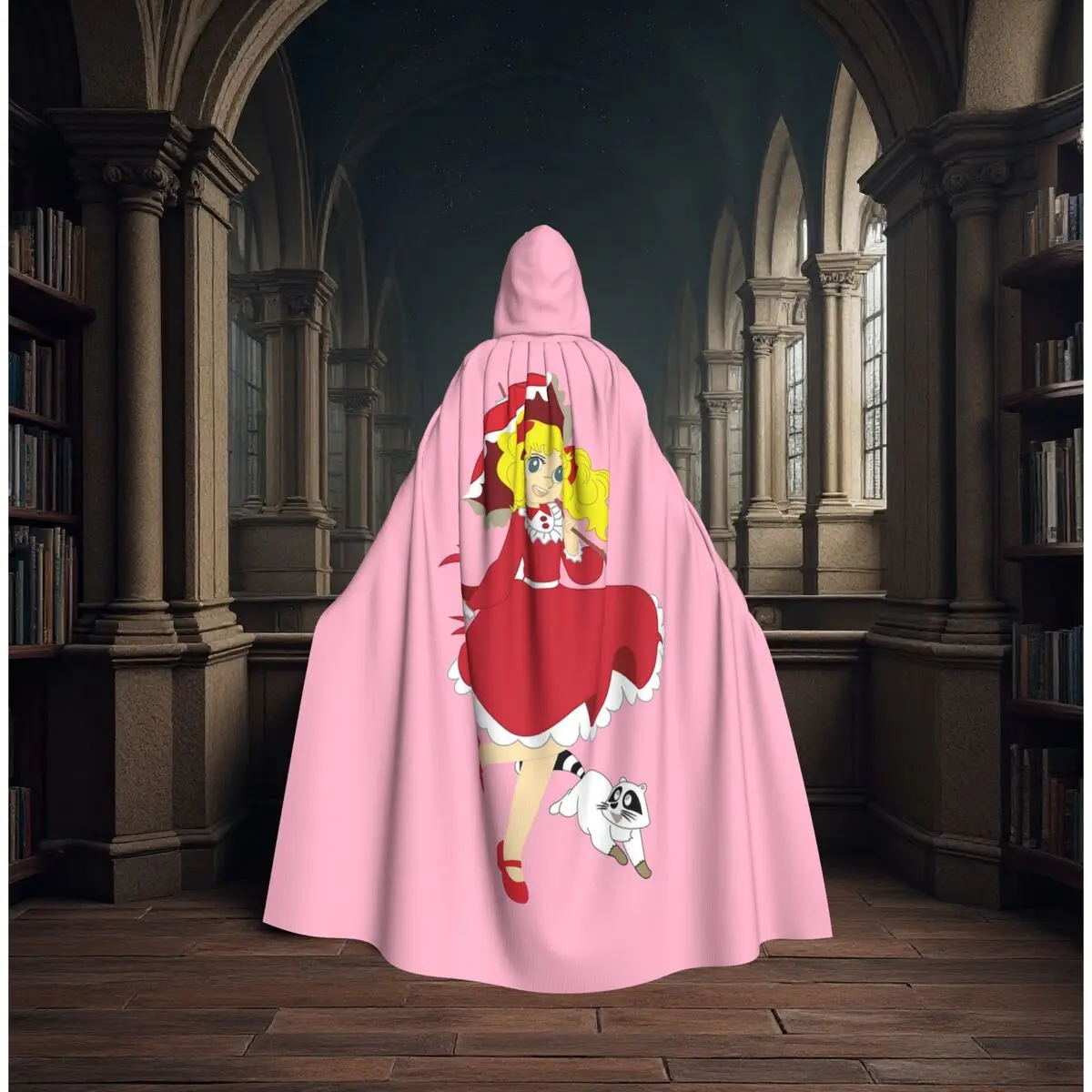 Candy Candy Anime Manga Long Hooded Cloak Witch Medieval Costume Cosplay Cape HalloweenVampire Adult Unisex - view 2