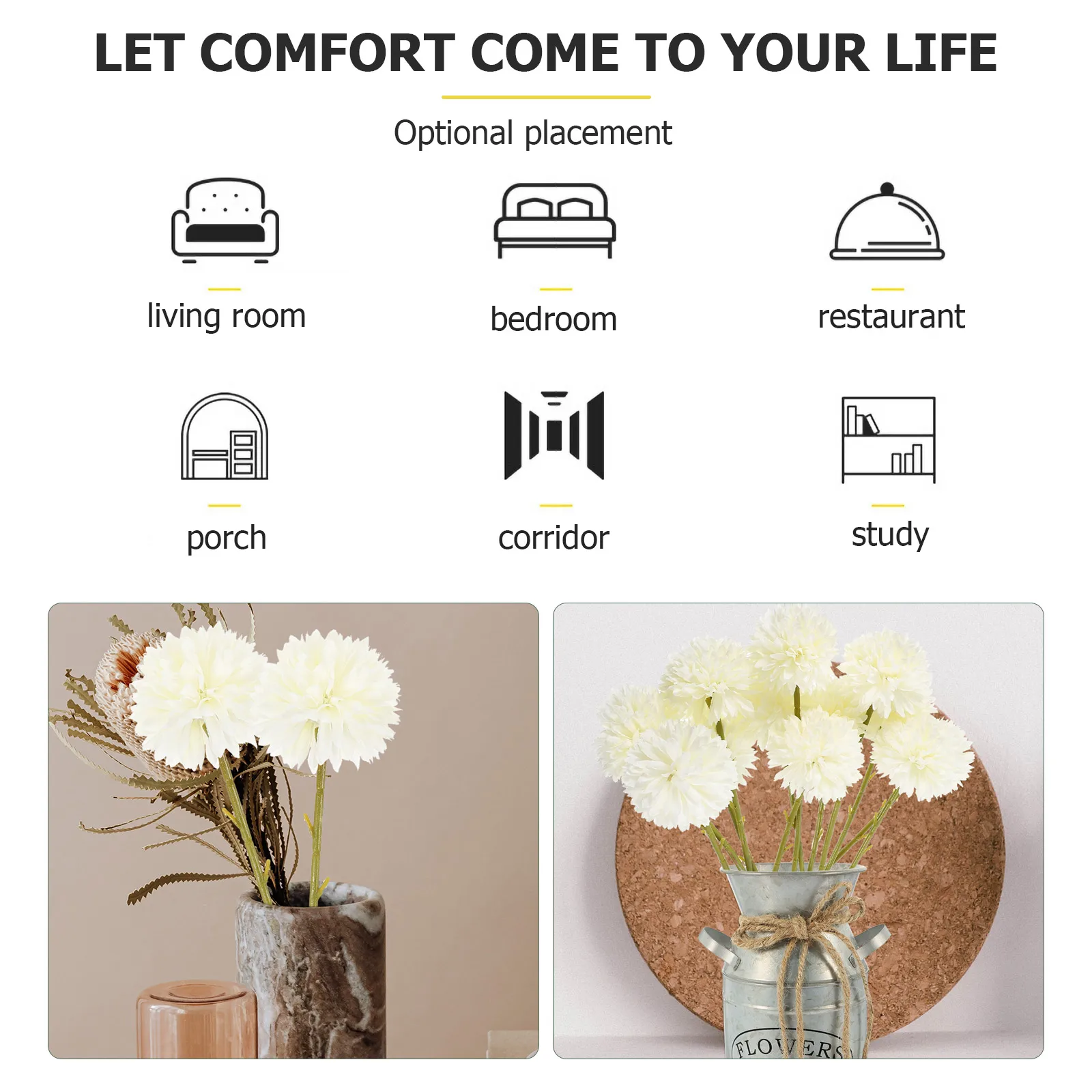 

12 Pcs Grace Simulated Dandelion Flower Branches Bride Faux Flowers Silk Dandelions Artificial