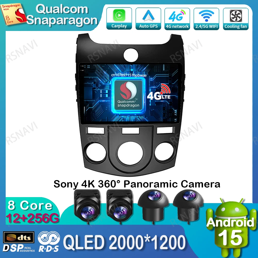 

Android 15 Car Radio For KIA Forte Cerato 2008-2014 Stereo Qualcomm 5G WIFI 4G LTE Navigation Multimedia Head Unit Viedo Player