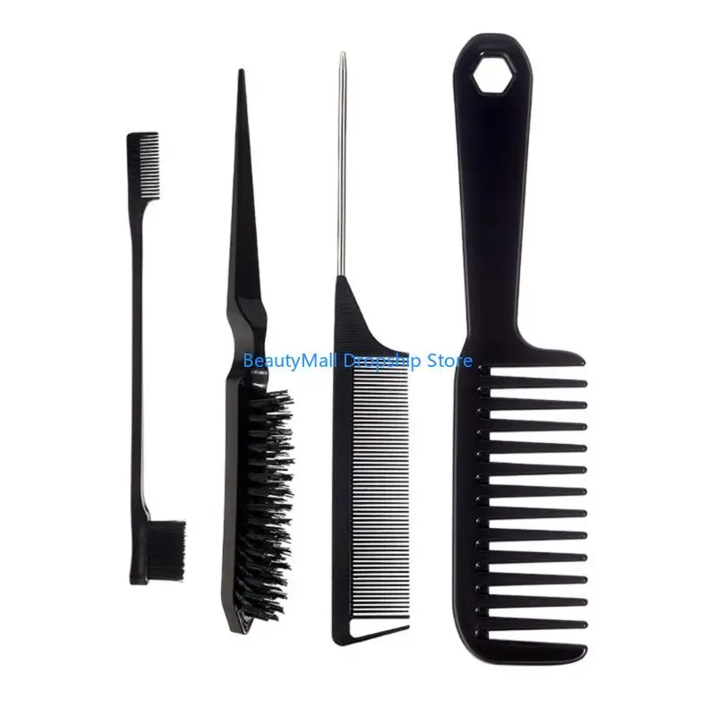 40JD Hair Brush with Hair Styling Comb Set Teasing Hair Brush Detangling Hair Brush