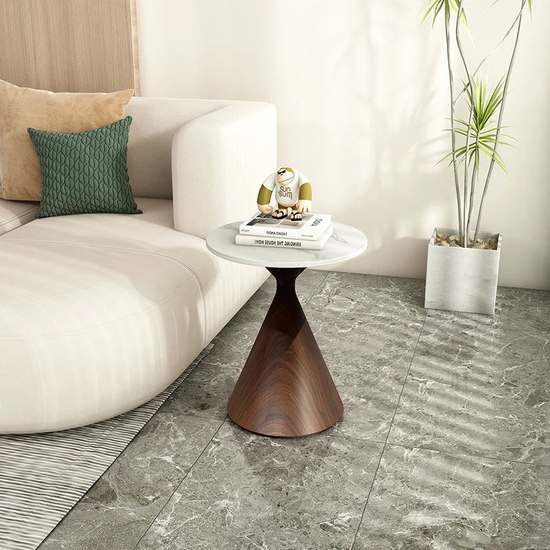 

Italian minimalist rock slab coffee table living room home simple tea table combination light luxury carbon steel sofa edge tab