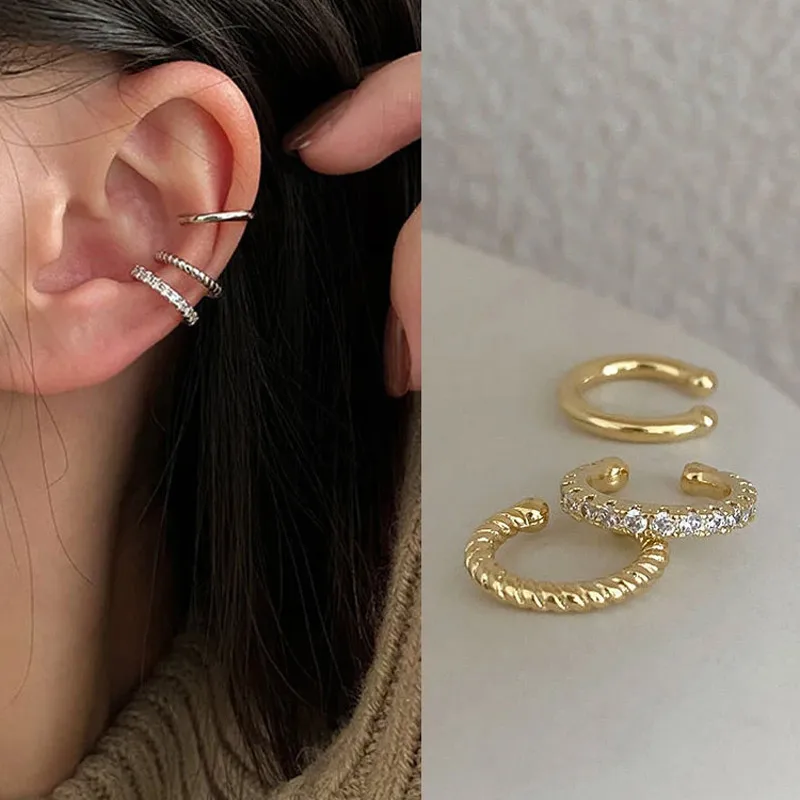 KOTiK 2024 moda puños para las orejas sin Piercing pendientes de Clip para la oreja pendientes de cartílago falso sin perforación para mujeres regalos de joyería