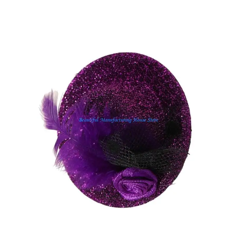 

E56A Elegant Mini Fascinators Hair Clip Hair Decoration for Themed Parties and Derbies