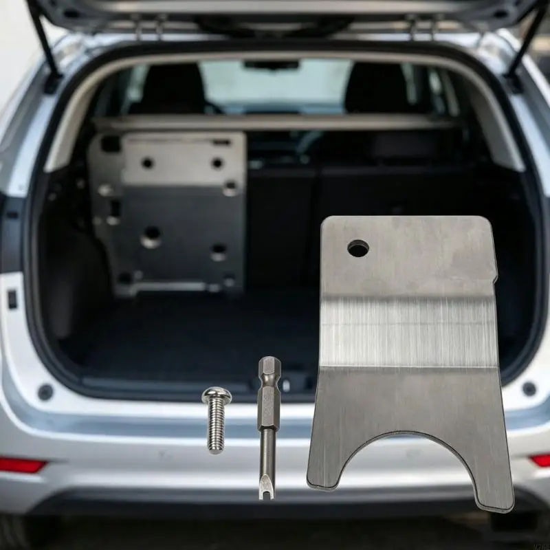 M76E-Heckscharnierschutzhalterung für Pickups 2024–2026, Edelstahlplattensatz mit Befestigungsschraube, Treiberbit und Outdoor – Detail 5