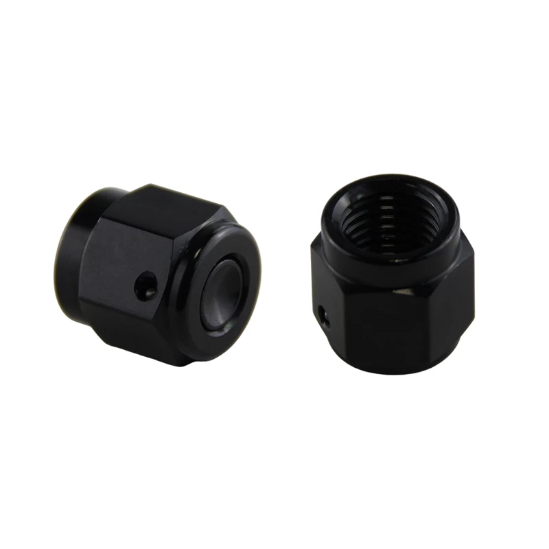 2PCS AN4 Anodized Aluminum Adapter Female Flare Cap /Plug/ Nut Fitting Black/Blue