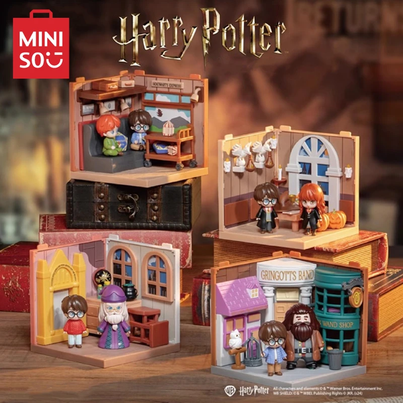 MINISO Harry Potter bloques de construcción Hogwarts Diagon Alley escena en miniatura DIY modelo de ensamblaje película periférica colección figura