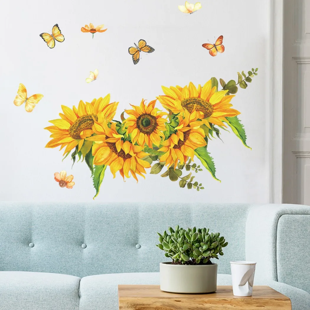1 Set Wall Stickers 30*60cm Bedroom Butterfly Decoration Living Room PVC Plant Wall Sticker Fashionable 1 Set Wall