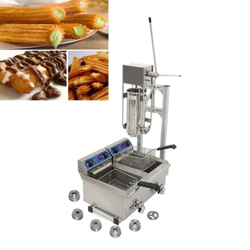 Handlowa ręczna maszyna do robienia Churros 5L Beczka do ciasta Churro Maker Hiszpańska maszyna do robienia Churros Popularna maszyna do przekąsek